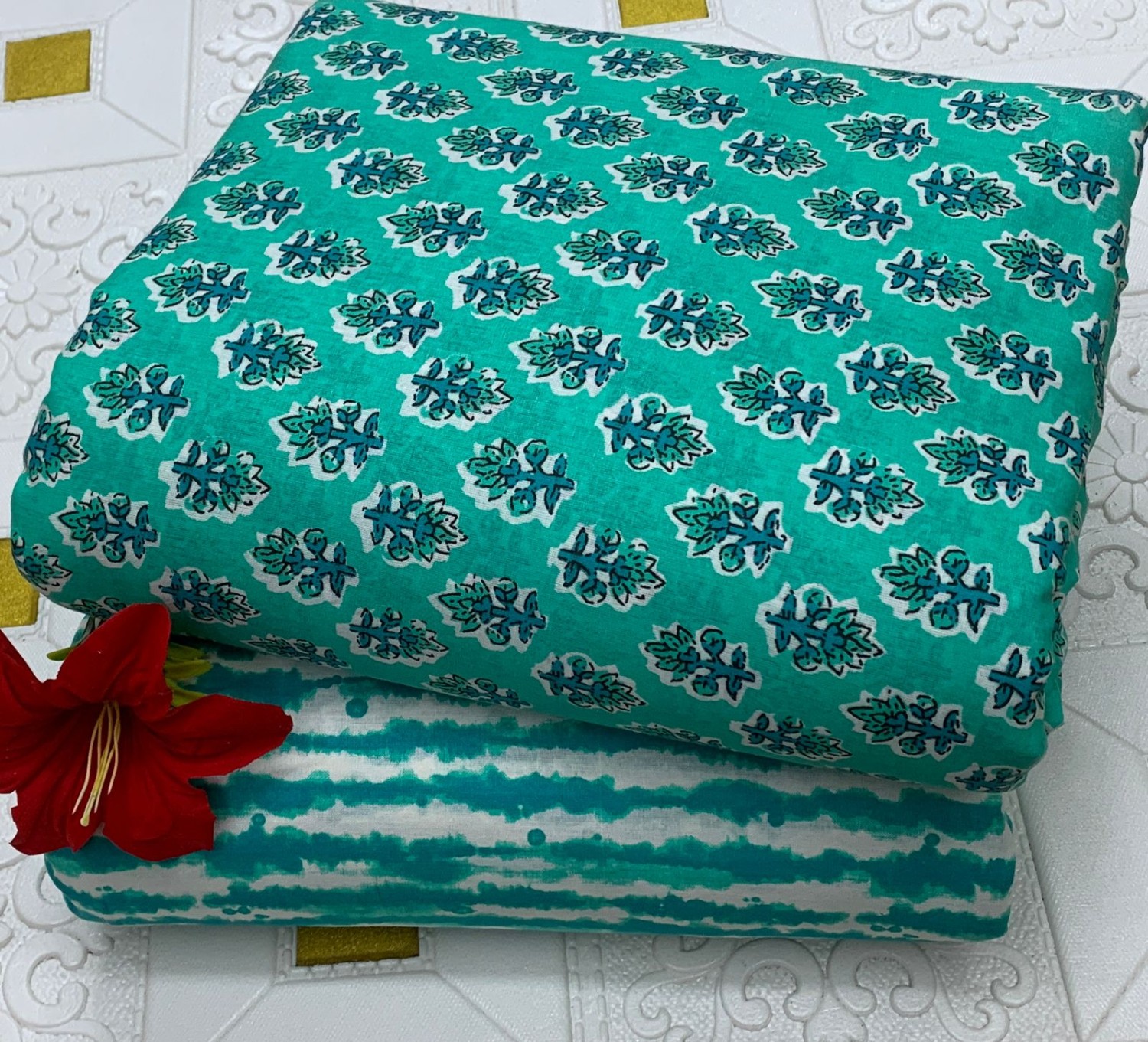 Cotton suit with dupatta